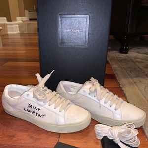 Saint Laurent Court Classic Embroidered Sneakers